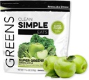 Reinigen Sie einfache Eats Super Greens Pulver, Natürlich aromatisierte Grüns Pulver mit Chlorella, Spirulina, Superfoods & Prebiotic Fiber, keine künstlichen Zutaten, Glutenfrei, Grüner Apfel Geschmack, 30 Servierungen