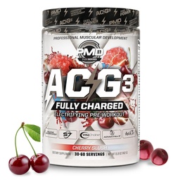 PMD Sports ACG3 Vollaufgeladen - Electrifying Pre Workout Powder - High Energy & Pump Pre Workout für Männer und Frauen, um Fokus, Endurance & Performance zu maximieren - Cherry Slush (30-60 Servietten)