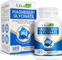 Reines Magnesium-Glycinat, hohe Absorption Magnesium, Magnesium-Ergänzung unterstützt Leg, Muskel, Nerve, Knochengesundheit, 120 Magnesium-Glycinat-Kapseln