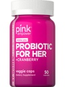 PINK Probiotika für Frauen | Verdauungshilfe Kapseln Plus Cranberry | 50 Count | Vegetarisch, Non-GMO & Gluten Kostenlose Ergänzung