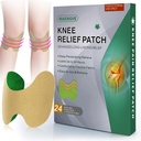 Knee Pain Relief Patch 24 Count - Warming Kräuterknee Patches mit Mugwort, Capsaicin & Menthol - 12 Stunden lang anhaltende Knieunterstützung für Knochen, Gelenkschmerzen, Muskel Soreness