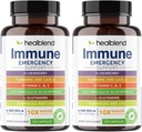 healblend 10 in 1 Immununterstützungsergänzung Booster mit Elderberry, Zink, Echinacea, Turmeric, Lactobacillus Acidophilus, für Erwachsene (2 Pack)