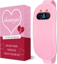 Tragbare Heizkissen für Periodenkramps: Cordless Menstrual Heizkissen mit 6 Wärmestufen und 6 Massagemodi, 3s Fast Heiz Geschenk für Frauen und Mädchen (Pink)