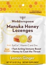 Wedderspoon Manuka Honey Immunität Lozenges, Lemon Ginger, 2.6 Oz (Pack von 1), Echter neuseeländischer Honig, Boost Immunität innerhalb von zwei Stunden