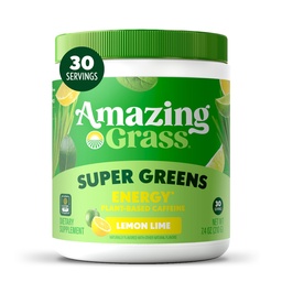 Erstaunliche GrasgrÃ1⁄4nen Mischung Energie: Glatte Mischung, Super Greens Powder & Plant Based Koffein mit Matcha Green Tea & Beet Root Powder, Lemon Lime, 30 Servierungen (Packaging May Vary)