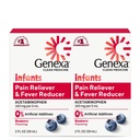 Genexa Infants' Clean Acetaminophen | Pediatrician Preferred Ingredients | Pain Reliever & Fever Reducer für Babys | Dye Free, 0% Künstliche Additive | Organic Blueberry Flavor, 4 fl oz (2 Pack)