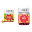 OLLY Multi + Probiotic Adult Multivitamin Gummy, 1 Billion CFUs, Verdauungs- und Immununterstützung & Heavenly Hair Gummy, Unterstützt gesundes Haar, Keratin, Biotin, AMLA, Kaubare Ergänzung, 30 Tage