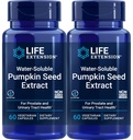 Lebensverlängerung Wasserlösliche Kürbis Seed Extrakt, 60 vegetarische Kapseln (Pack von 2)
