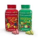 Balance of Nature Fruits and Veggies Supplements - Ganze Obst und Gemüse Zutaten für Frauen, Männer und Kinder - 90 Fruchtkapseln, 90 Veggie Kapseln - 1 Set