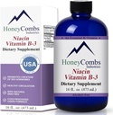 HoneyCombs Vitamin B3 Niacin Ergänzung Flüssigkeitstropfen - Hohe Potenz Vitamin B3 Flüssigkeitstropfen für Männer und Frauen - Pflege Verdauungssystem, Haut, Tongue, Energie und mehr - Vegan Niacin Drop (16 Fl oz)