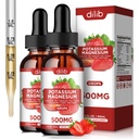 Kalium-Magnesium-Zitrat-Ergänzung, flüssiges Magnesium-Zitrat Tropfen 500mg mit Ashwagandha, Calcium, Zink, Vitamin D3, B6, B12, CoQ10 - Unterstützung Calm & Knochen & Muskel & Immune Gesundheit Vegan 2 Pack