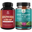 Bundle of Blend of Raspberry Ketone, Green Tea Extract und African Mango Potent Zutaten, um Gewicht-Verlust zu beschleunigen, Suppress Appetite & Brennen Fett und Leber Unterstützung Ergänzung mit NAC - Kräuter Leber