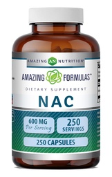 Erstaunliche Formeln NAC (N-Acetyl-L-Cystein) Ergänzung | 600 Mg pro Servieren | 250 Kapseln | Non-GMO | Gluten Free | Made in USA