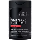 Sportforschung Krill Ölergänzung mit EPA & DHA Omega 3, Phospholipide & Astaxanthin von Antarktis Krill - Höchste Konzentration von Krillöl für Männer & Frauen - 500mg, 120 Softgel Kapseln