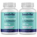 BESTVITE Double Strength Suntheanine L-Theanine 200mg – Patentiert & Klinisch studiert – 120 Vegetarische Kapseln (2 x 60) – Vegan – Keine Stearaten – Non GMO – Glutenfrei – Entspannungsunterstützung