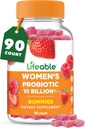 Lebensfähige Probiotika für Frauen | 10 Billion CFU | Great Tasting Womens Probiotic Gummies | Women Probiotic for Vaginal Health and Immune Support | 90 Probiotics Gummies