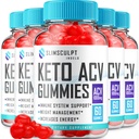 (5 Pack) Slimsculpt Keto ACV Weight Loss Gummis - Advanced Formula Slim Sculpt Keto plus ACV Gummies Apfel Apfelessig Keto Slimsculpt ACV Gummies Nahrungsergänzung Bewertungen Männer Frauen (300 Gummies)