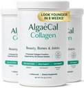 ALGAECAL Collagen - 4 klinisch unterstützte Peptide VERISOL®, FORTIGEL®, UC-II®, FORTIBONE®, Anti-Aging Hydrolysed Collagen Powder, 3 Packs, Made in USA