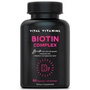 Vital Vitamine Biotin Complex Pillen - mit Hyaluronsäure, MSM, Kollagen, & Vitamin C - Ergänzung für Haar, Haut, & Nägel - 60 Kapseln