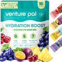 Venture Pal Sugar Free Electrolyte Powder Packets - Liquid Daily IV Drink Mix for Rapid Hydration & Party Recovery | 5 Vitamine & 7 Elektrolyte| Keto Friendly | Non-GMO | Certified Vegan | 16 Sticks