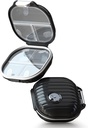 Zannaki Pille Case Portable Small Weekly Travel Pill Organizer, Cute Moisture Proof Pill Box Halter für Geldbörse, Täglich Mini Pocket Pharmacy Medizin Behälter für Vitamin, Fischöl, Beilage, Schwarz