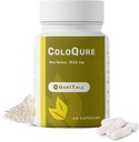 ColoQure Colon Cleanse für Herren & Frauen - Max Detox Cleanse verbessert die Gesundheit und die Verstopfung - Reduziert Bloating & Bowel Movements - 60 Kapseln Vegan & Soy-Free