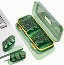 Wöchentliche Pillenspender/Organizer, 3 mal täglich, 7 Tage Pille Box/Container, große Bestandteile Reise Moisture-Proof Medizin Fall für Fischöl Vitamine Pillen (Transparent Green)