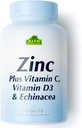 ALFA VITAMINS Zink + Vitamin C, D3 & Echinacea Ergänzungen, Immununterstützung Formel mit erhöhter Absorption, unterstützt Knochengesundheit, Immunfunktion und Antioxidantienschutz, 120 Caplets