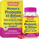 WellJa Womens Probiotic 50 Billion Gummies 12 Strains - mit Prebiotic Fiber for Digestive - Vaginal, Digestive, Immun Suport und Gut Health - Shelf Stable Probiotic Gummies - 60 Gummies