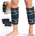 SuzziPad 360° Cold Pack für Calf, Shin, Arm & Elbow – Ice Wrap mit Dual-Cover-Design, Verstellbare Klettbänder, Leakproof & Reusable Cold Compress for Post-Workout Recovery (2 Packs), Schwarz