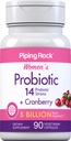 Piping Rock Probiotic mit Cranberry für Damen | 90 Kapseln | 14 Probiotic Strains | Vegetarisch, Non-GMO, Glutenfreie Ergänzung