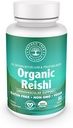 Bio Reishi Mushroom Capsules - 1000mg Potency - Stress Relief, Herzgesundheit &amp; Immunität - Non-GMO, Vegan, 60 Count (30 Servierungen)
