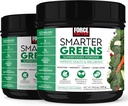 FORCE FACTOR Smarter Greens Superfoods Powder, 2-Pack, unterstützt Verdauung und Bloating, Immunität und Energie, Greens Powder mit Probiotics, Verdauungsenzyme, Antioxidantien und Faser, 60 Servierungen