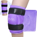 REVIX XL Knee Ice Wrap rund um ganzer Knie, Gel Ice Pack für Muskel Ache, Cold Pack, um Unglück zu reduzieren und Flexibilität zu fördern, Soft Plüschfutter, Lila