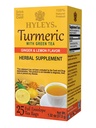 Hyleys Ginger Turmeric Tee Zitrone Flavor - 25 Teebeutel (12 Pack - 300 Teebeutel insgesamt) - Wellness Kräuterergänzung Grüner Tee
