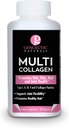Genceutic Naturals Multi Collagen Capsules Typen I, II, III, V & X - 120 Veg Caps -für gesunde Haar Haut, Nägel 1500mg Non-GMO, Weide-Raised, Käfig frei und roh Kostenlose Quelle