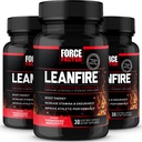 FORCE FACTOR LeanFire, 3-Pack, Pre Workout Energy Pills mit Grüner Tee-Extrakt und Koffein, um Energie zu erhöhen, Lean Muskel zu bauen, Athletische Leistung zu verbessern und Fokus zu verbessern, 90 Kapseln