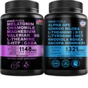 MEDCHOICE Sleep Melatonin (90ct) und Nootropic Brain (60ct) Supplement Bundle - Wellness Duo for Sleep, Brain, Focus, & Mood Support - Vegan, Non-GMO, Gluten-Free