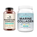 AMANDEAN Premium Magnesium Complex & Marine Collagen Bundle. High-Absorption Magnesium Threonat, Glycinat & Malate. Wild-Caught Hydrolyzed Fish Collagen Protein. Unterstützung Qualität Schlaf, Haut & Stimmung