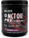 Bullseye MCT Oil Pre Workout Supplement - Kreatin Monohydrat, Mittelkettige Triglyceride, Beta Alanine, Koffein, L-Citrulline, Muskel-Garantie, Fokus, Ausdauer, Energie -20 Servierungen - Wild Berry