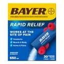 Bayer Rapid Relief Pulver-Packs mit Aspirin & Koffein, Auflösbare Fast Acting Pain Relief für Kopfschmerzen, Muskel- und Körperschmerzen, Raspberry Flavor (Verpackung kann variieren), Packung von 3 x 10 Zähler