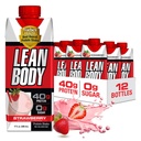 Labrada Lean Body Ready-to-Drink Strawberry Protein Shake, 40g Protein, Whey Blend, 0 Zucker, Glutenfrei, 22 Vitamine & Minerals, 17 Unze (Recyclable Carton & Lid - Pack of 12) LABRADA