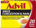 Advil Sinus Congestion and Pain, Sinus Relief Medicine, Pain Reliever und Fever Reducer mit Ibuprofen und Phenylephrine HCl - 20 Beschichtete Tabletten