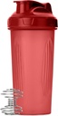 Mr. Pen- Shaker Bottles for Protein Mixes, 28 oz, 1 Pack, Red, Protein Shaker Bottle with Wire Whisk Ball, Blender Bottle