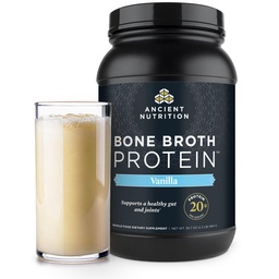 Antike Ernährung Gras Fed, Knochen Broth Protein Powder, 20g Protein, hydrolysierte Collagen Peptide, Keto & Paleo Friendly, Unterstützt Gelenk, Gut Health, Vanille, 40 Servierungen
