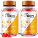 NutraRize (Pack mit 2 Keto Shred Max Keto + ACV Gummis, Formel für erweiterte Gewichtsverlust, Keto Plus Supplement, Gomitas Bewertungen (120 Gummis)