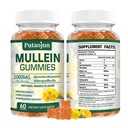 Mullein Gummis für Lung Cleanse | Organic Immune Support | 2000mg Respiratory Health Gummis | Mango Flavor, Non-Sticky | Lung Health, Sinus Relief | Mullein Leaf Extract | 1 Pack