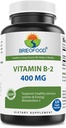 Brieofood Vitamin B2 (Riboflavin) 400mg, 120 Veggie Kapseln - Glutenfrei, Non-GMO