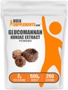 BulkSupplements.com Glucomannan Pulver - aus Konjac Wurzelextrakt Pulver, Glucomannan Ergänzungen - Glutenfrei, 2g pro Servierung, 500g (1.1 lbs) (Pack von 1)