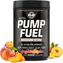 PMD Sportpumpe Fuel Ultra Medium Stim - Premium Pre Workout Powder & Muskelpumpe, Großer Fokus, Endurance & Recovery, Premium Creatine, Arginine & Beta Alanine - Peach Nectarine (30 Portionen)